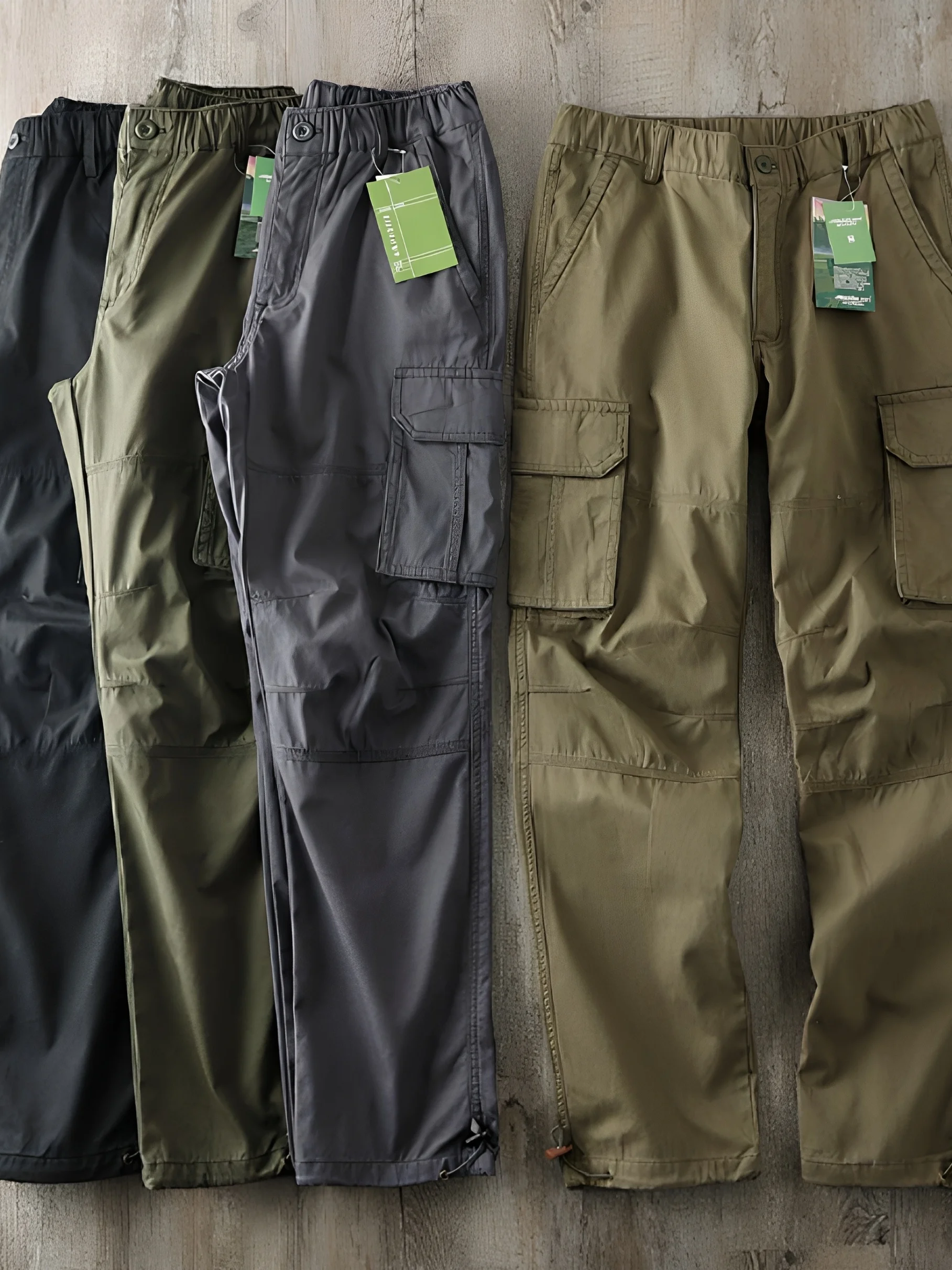 3D Tailored Outdoor Cargo Pants Durable Woodcutter Outfit Multi-Pocket Straight Leg Sports Casual Long Trousers