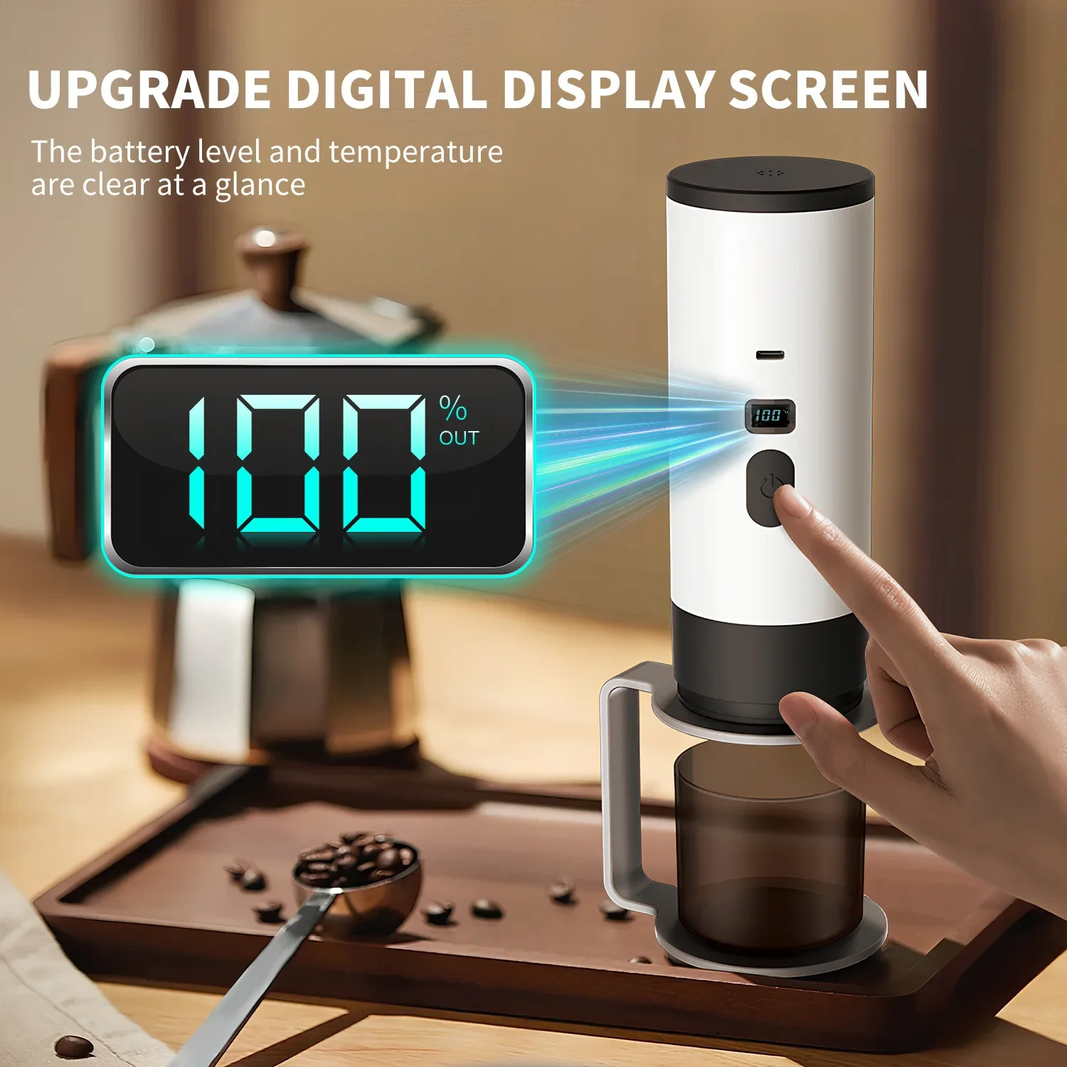 

In stock New Portable Coffee Machine Outdoor Wireless Espresso Capsules For Home Car USB Power Source ROHS Certified 90ML W