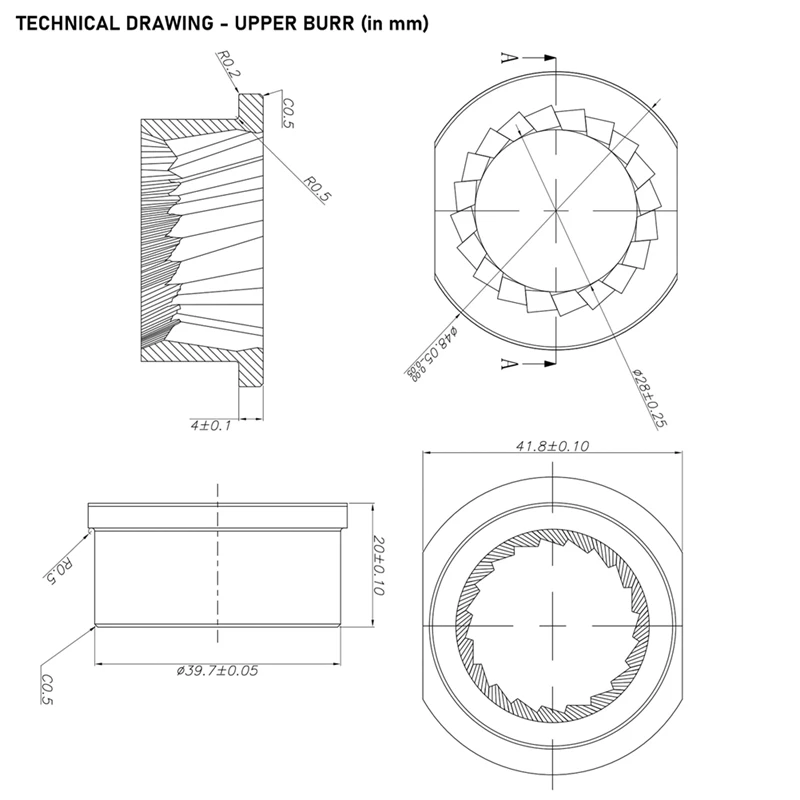 Coffee Grinder Replacement Stainless Steel Conical Grinder Burr Set, 48mm Accessories for Magic/Royal/Strato and Others
