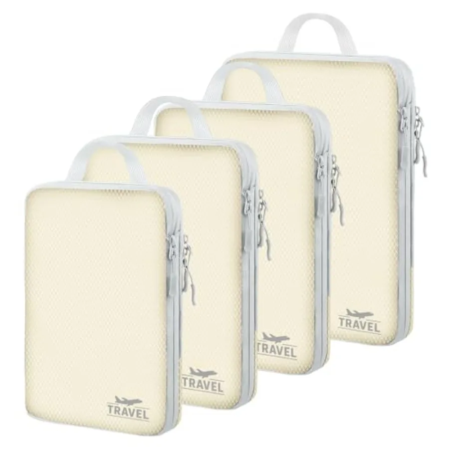 

Набор из 4 компрессионных упаковочных сумок-органайзеров для чемодана, легкие дорожные компрессионные мешки для аксессуаров и багажа