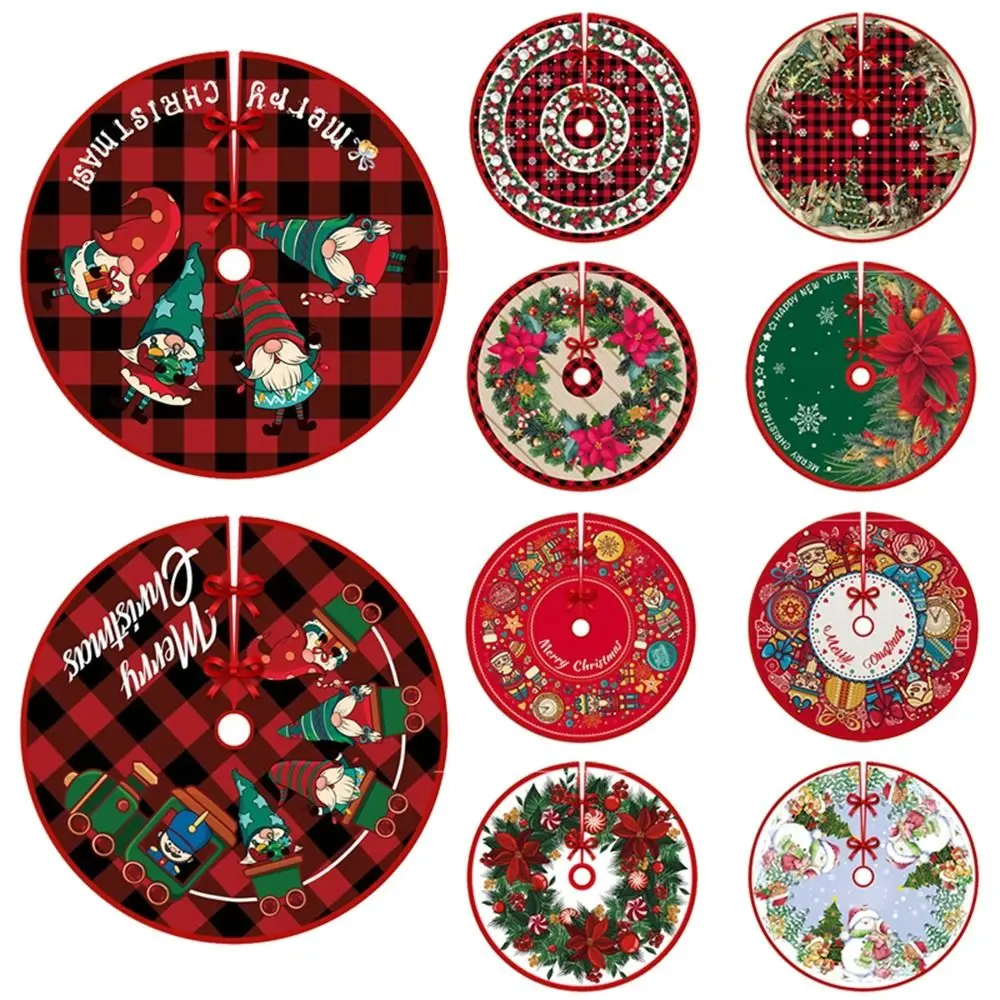 Party Decor Christmas Tree Skirt Merry Christmas Snowman Santa Elk Outdoor Blanket Tree Accessories Happy New Year