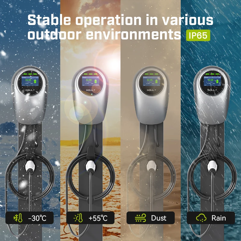 Type1/Type2/GBT Wall-Mounted Fast Charging Station With 5m Cable 7kw/11kw/22kw Home Wallbox EV Charger