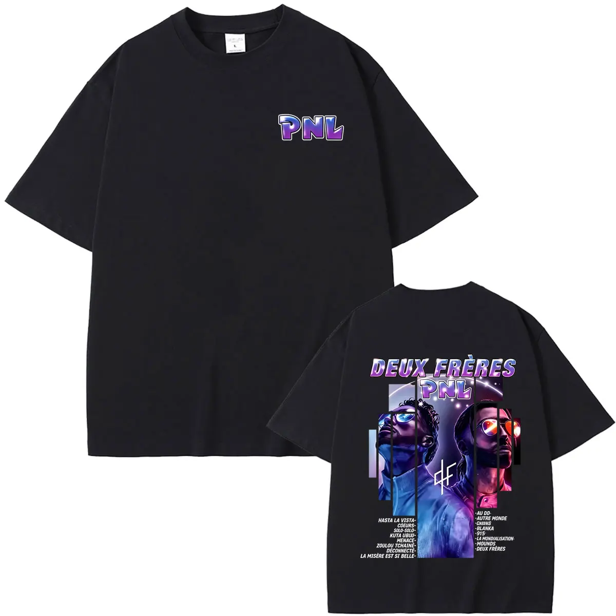 Rapper PNL Deux Freres Le Monde Chico T-shirt Men Women Fashion Hip Hop Oversized Streetwear Male Casual Soft Cotton T Shirts