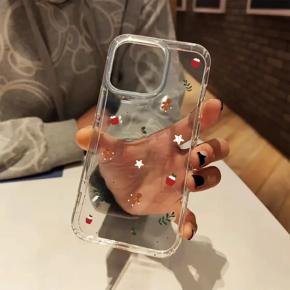 

Clear Phone Case with Cute Christmas Vibe Aesthetic for iPhone 17 16 11 15 14 13 12 Pro Max XR XS 7 8 Plus SE2 Transparent Cover