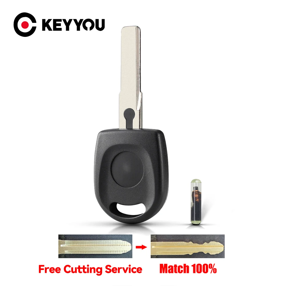 KEYYOU con servizio di taglio chiave di accensione per auto Transponder Chip ID48 per VW Volkswagen SKoda SEAT Key Case HU66 sostituzione Fob