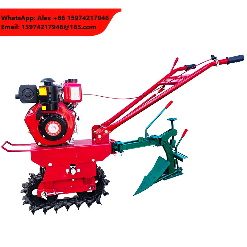 Agricultural Crawler Chain Track Type Micro-cultivator Trenches And Fertilizes Soil And Plows