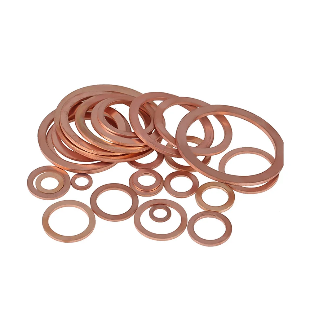 50-2pcs Plain Spacer Washers Solid Copper Gasket M5 M6 M8 M10 M12 M14 M16 M18 Flat Sealing Ring O Shape Brass Gaskets Fastener