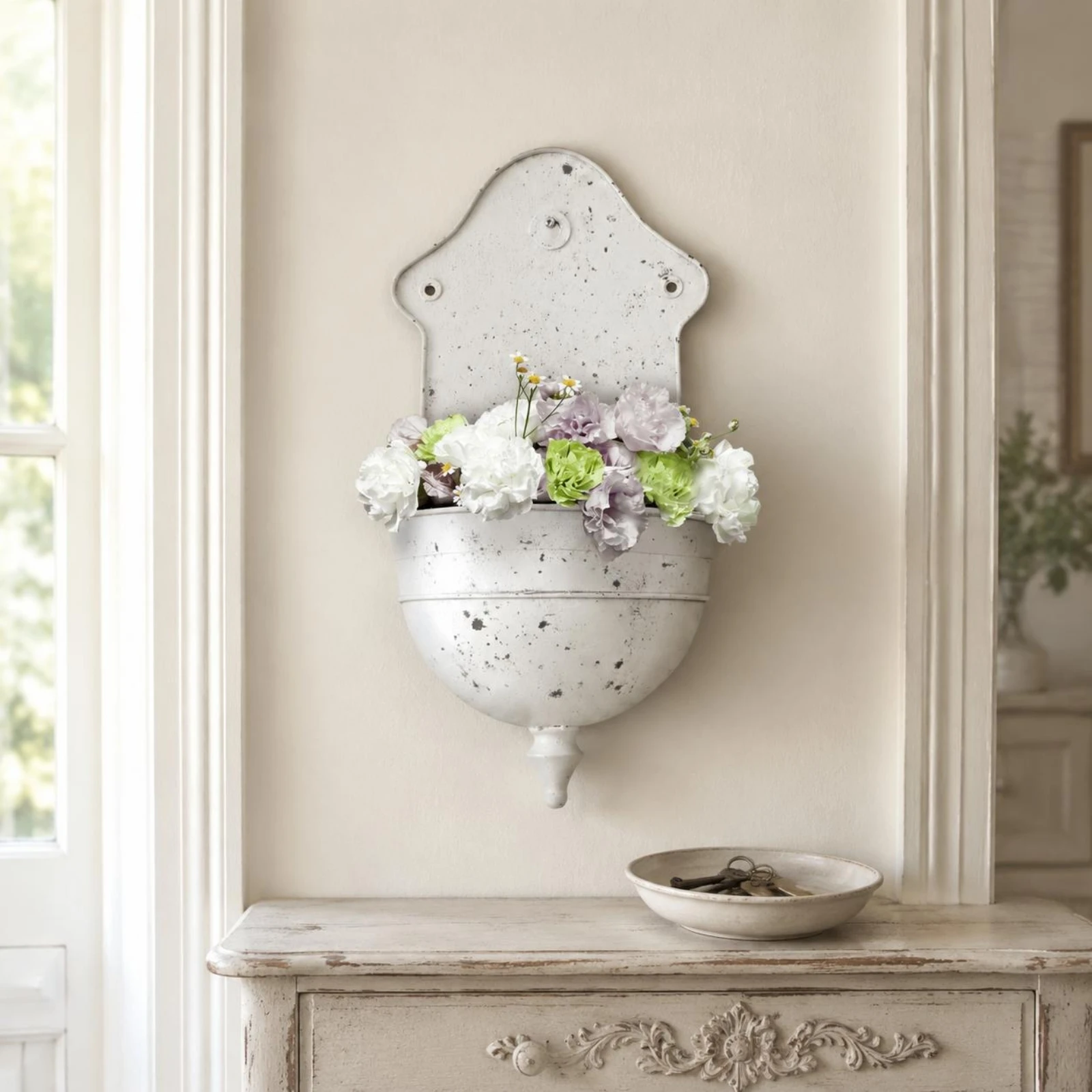 

Metal Wall Planter European Design Vintage Wall Planter Metal Flower Holder Sturdy Garden Decor Easy to Install for Home