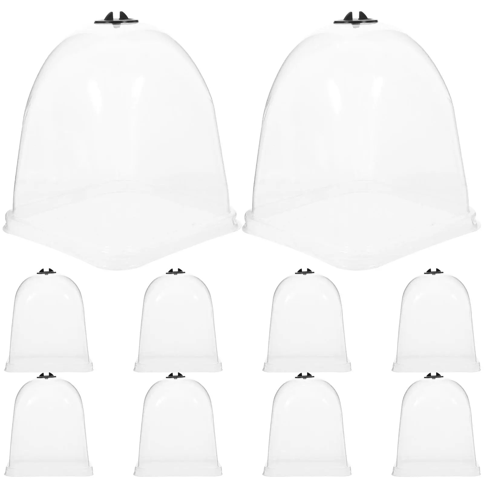 

10 Pcs Insulation Cover Plant Domes Garden Vegetable Protector Humidity Dome Plastic Nursery Cover Transparent Hood Gardening