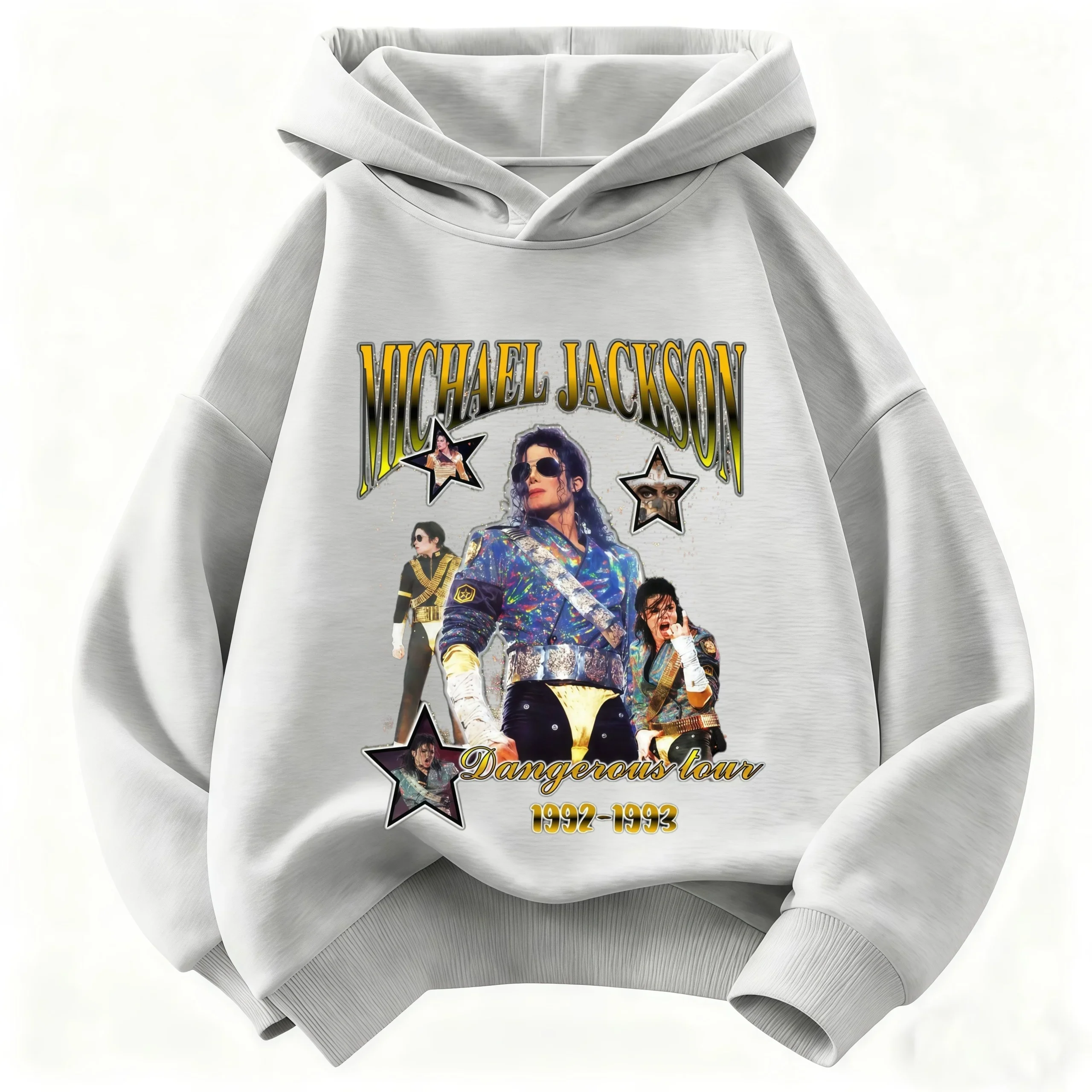 Kinder-Hoodie Michael Jackson Dangerous 35. Jubiläum Print Sweatshirt Mode Jungen Mädchen Lässiger Langarm-Hoodie Streetwear – Detail 5