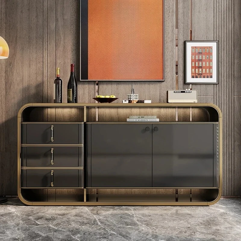 

Morden Cabinets Organizer Display Storage Corner Showcase Cabinets Home Komoda Cajonera Living Room Furniture Black Luxury