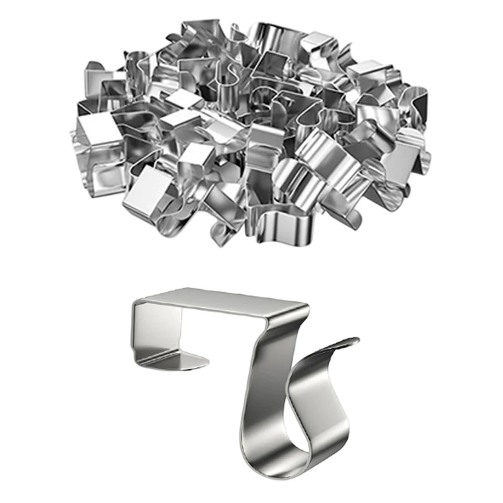 Silver Steel Gutter Clips 50 Pcs For Outdoor String Lights Installation Metal Hooks For Christmas Lantern Rope Drainage Ditch