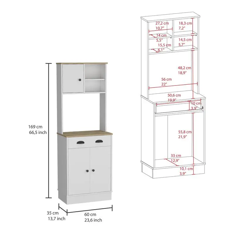 خزانة مخزن المطبخ ذات 3 أبواب مع درج، حل تخزين لتنظيم أساسيات المطبخ، تصميم حديث #3