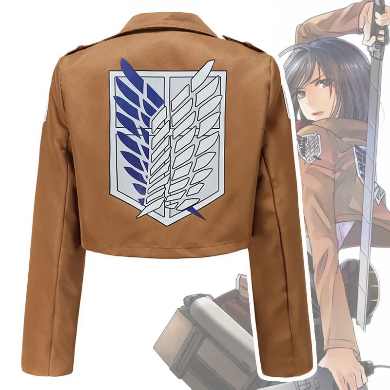 Anime Attack on Titan Mikasa Ackerman Cosplay Scout Regiment Commander Small Coat Spring Autumn Women Jacket Halloween Comic Con