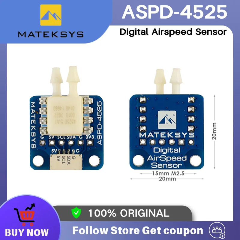 

Matek System Mateksys 4525 аналоговый датчик скорости воздуха раньше для радиоуправляемого гоночного дрона F405 F722 F411 крыло