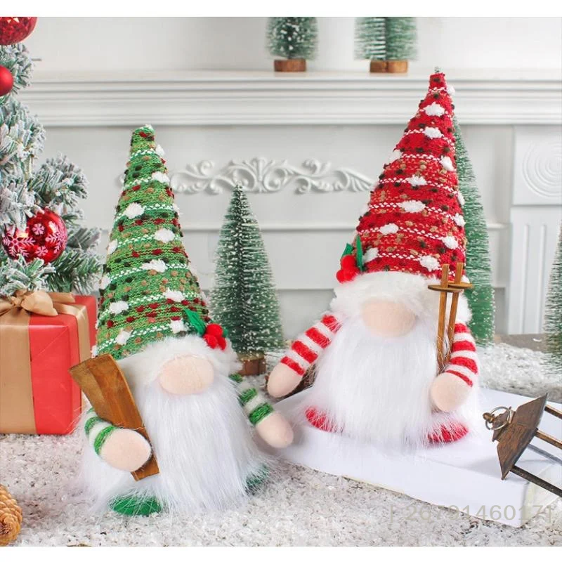 {YY26} عيد الميلاد جنوم دمية زوجين LED ضوء الليل زلاجة تزلج جنوم دمية المنزل عيد الميلاد الديكور لعام 2026 هدية السنة الجديدة [YY26].