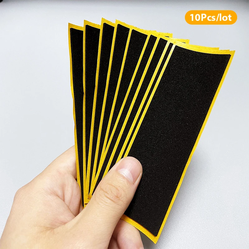 10Pcs/Lot Black Fingerboard Deck Uncut Tape Stickers Black Foam Grip Tape Non-slip Stickers 38mmx110mm