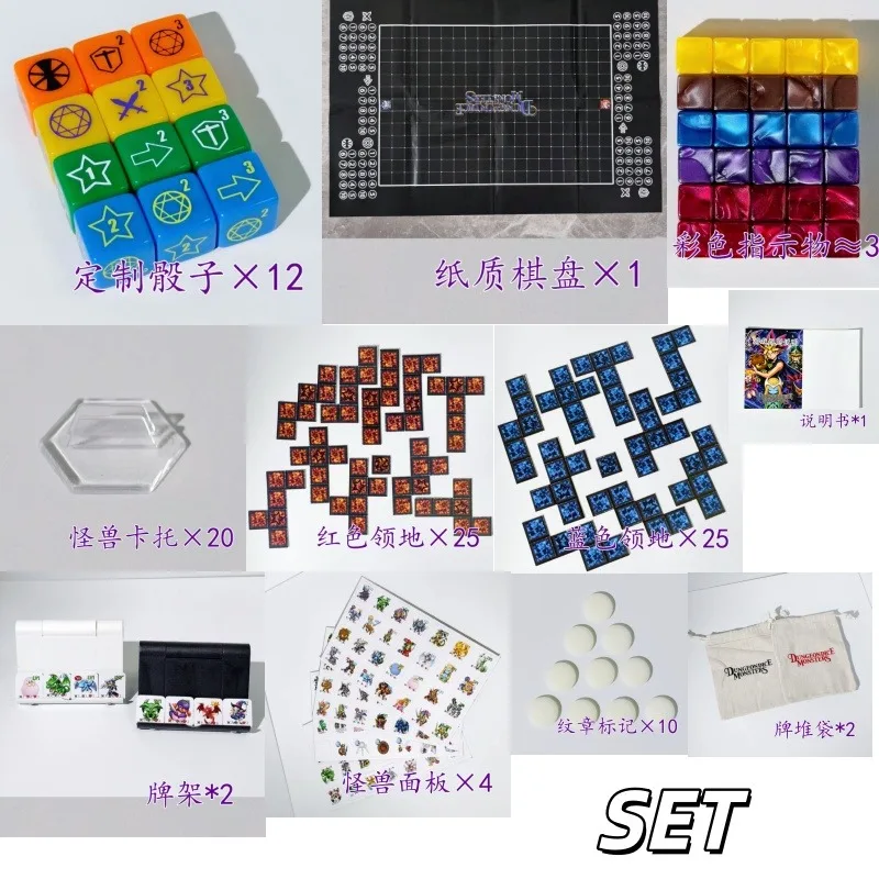 Geeignet für Yu-Gi-Oh! DDM Dungeon Dice Monsters Brettspiel-Spielzeug 16mm Acrylwürfel Schadensindikator Monster 2mm Panel-Marker Spielzeug