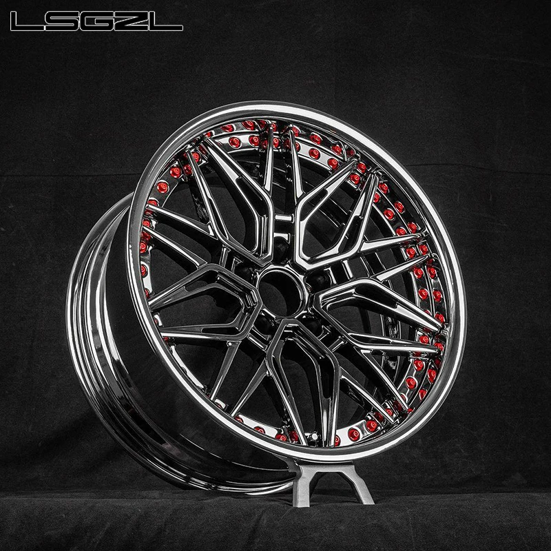 luxury deep concave 2 piece chrome wheel for AMG GT BMW Audi 5x114.3 5x120 5x130 18 19 20 21 22 24 inch wheel