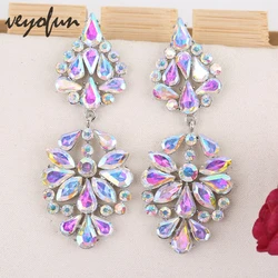 Veyofun Luxury Lady Crystal Drop Earrings Geometric Party Dangle Earrings Fashion Jewelry for Women New Wholesale