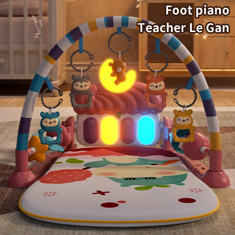 YIMI Baby Play Gym Mat Pasgeboren Muzikale Speelmat Kleurrijke Muzikale Piano Speelgoed Muziek Hangend Speelgoed Kruipdeken