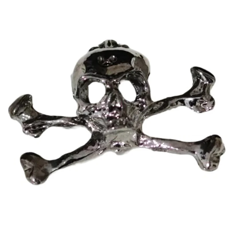 Punk Skull Brooch Pin Skull and Crossbones Lapel Pin Brooch Halloween Costume Jewelry Accessories Gift for Women Men