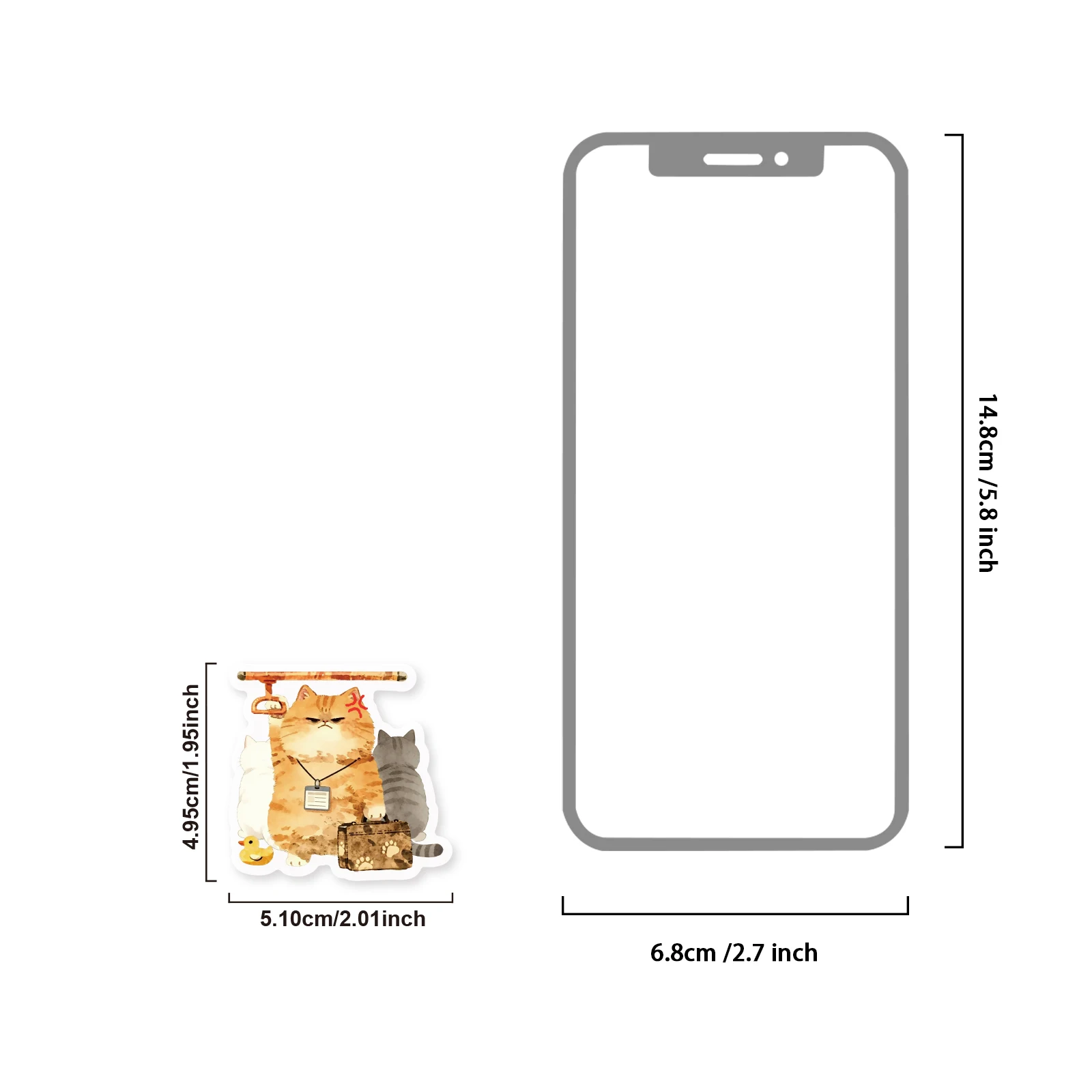 Etori Life 15Pcs Working Fat Orange Cat Watercolor Pet Stickers for Office Workers, Cat-Themed Journal Collage Materials Suitable for Laptops, Phone Backs, Handbags, Photo Albums, Diaries, Pencil Cases, Pen Holders, Budget Books, Notepads, Handmade Scrapbook Supplies, Office Decorative Accessories, Student Gift Paper Bags, School Supplies, Back-To-School Season, Cycling Decals