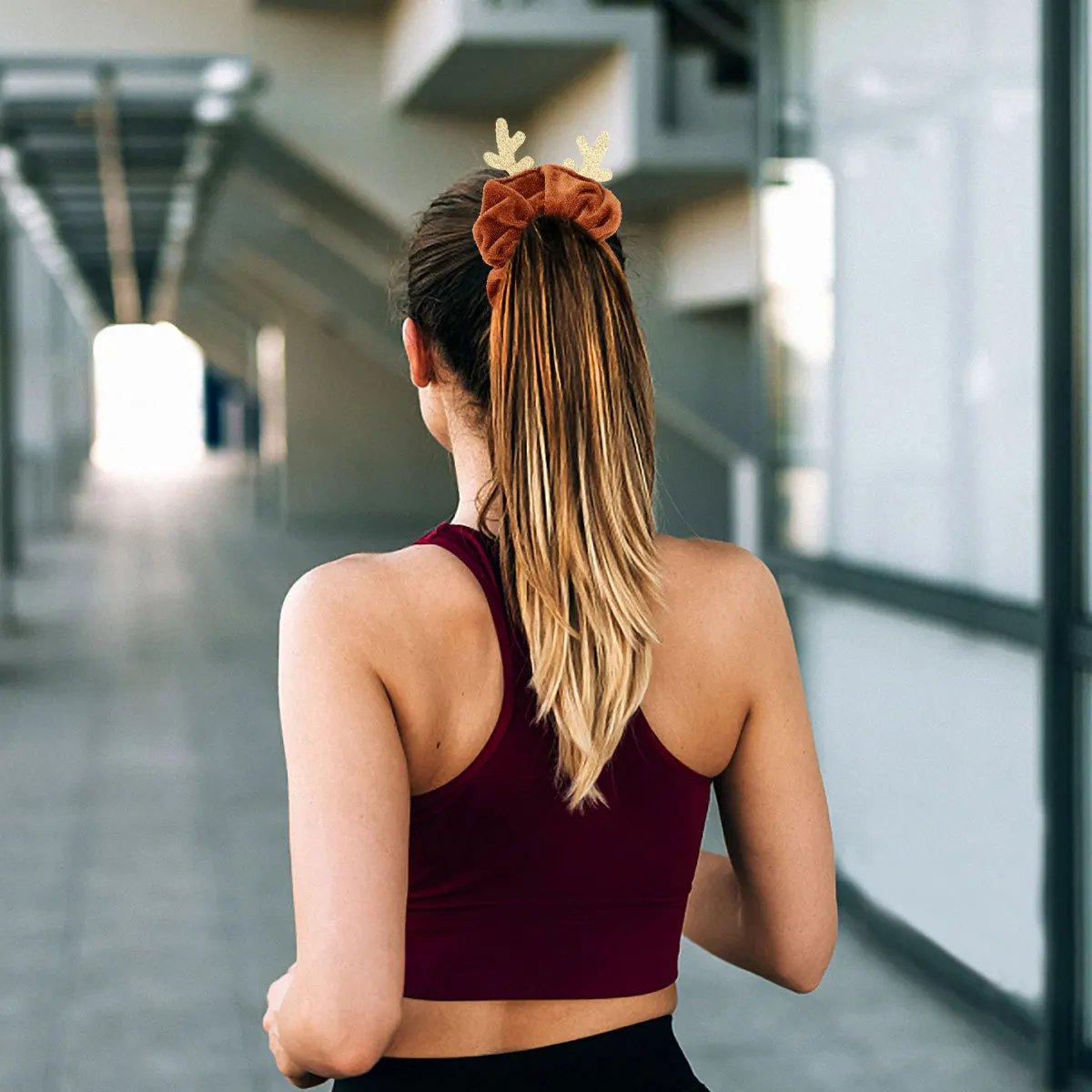 

1Pcs Stretchy Hair Rings Antler Styled Christmas Accessories for Women High-Quality Cloth Material Durable Stylish Design