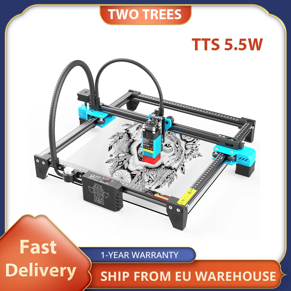 TWO TREES TTS 5.5W Laser Engraver Cutter Metall CNC Laser Stecher Machine Engraving Area 300x300mm High-Precision Engraving