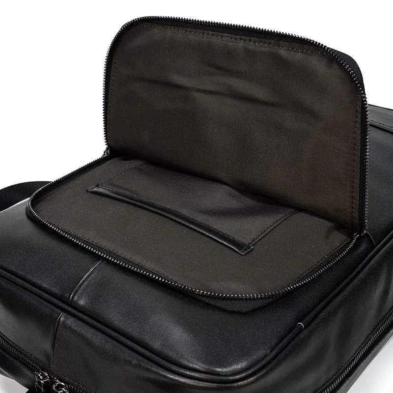 ของแท้หนังผู้ชายกระเป๋าเป้สะพายหลังขนาดใหญ่กระเป๋าเป้สะพายหลัง 15.6 "แล็ปท็อป Rucksack นักเรียนโรงเรียนกระเป๋า Daypack กระเป๋าเป้สะพายหลังชาย