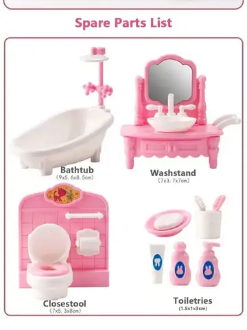 Hot Sale Cute Kawaii Pink 10 Items/Lot Miniature Dollhouse Furniture Accessory Kids Toys Kitchen Cooking Things For Girl Gifts