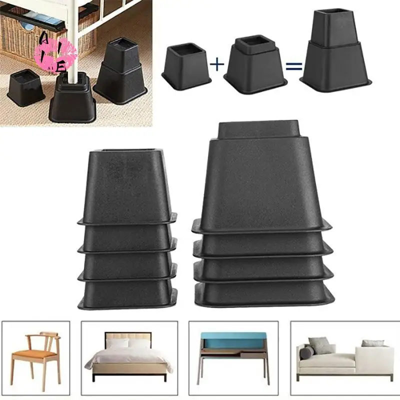 A11E-8Pcs Adjustable Bed Risers Or Furniture Riser To Create An Additional 3 Inches Of Storage Desk Or Sofa Lift