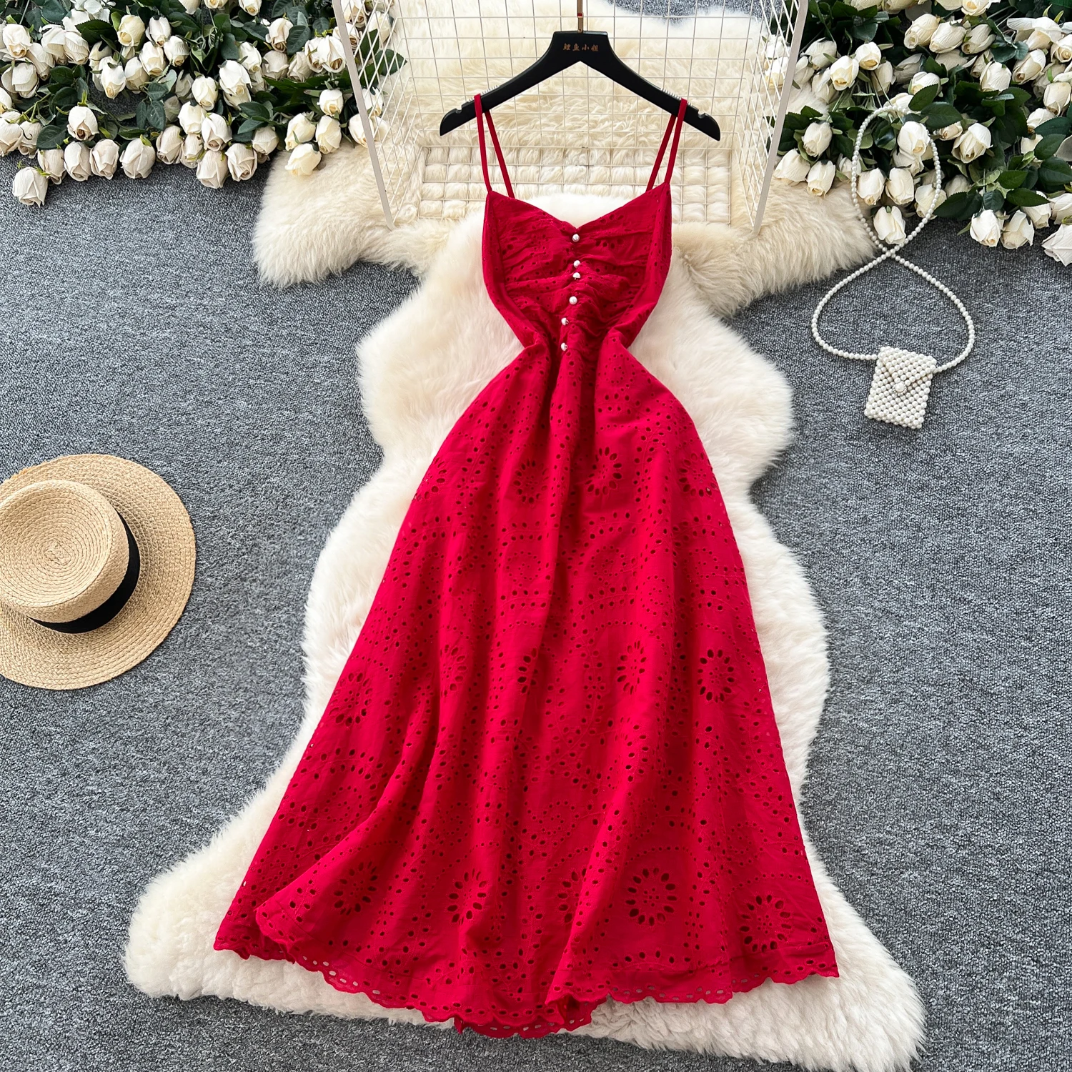 Chic Sexy sleeveless Fairy A-line Summer  Women Boho Sundress  women clothing Long dress