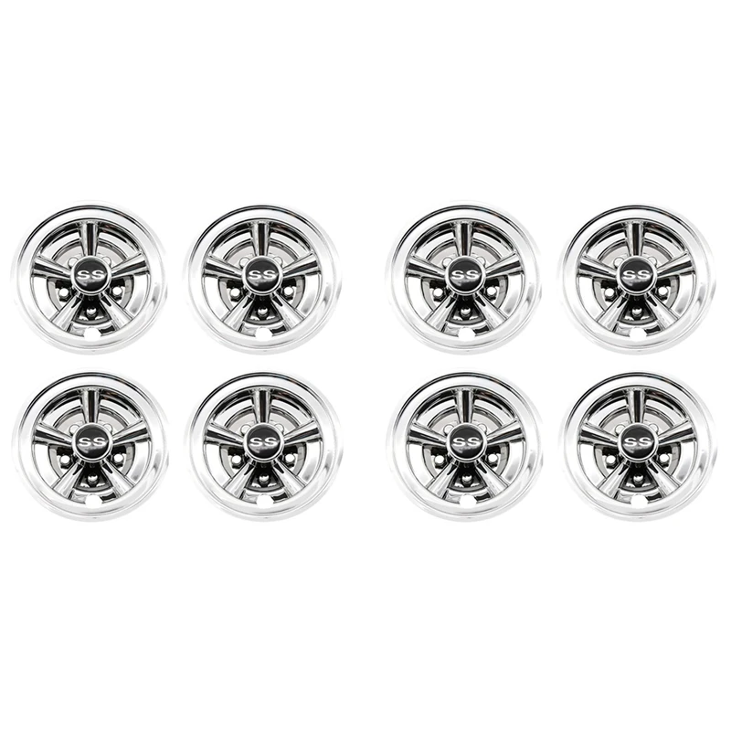 8Pcs 8Inch SS Golf Cart Wheel Covers, 5 Spoke Design Hub Cap For Golf Carts For Club Car, EZGO, Yamaha