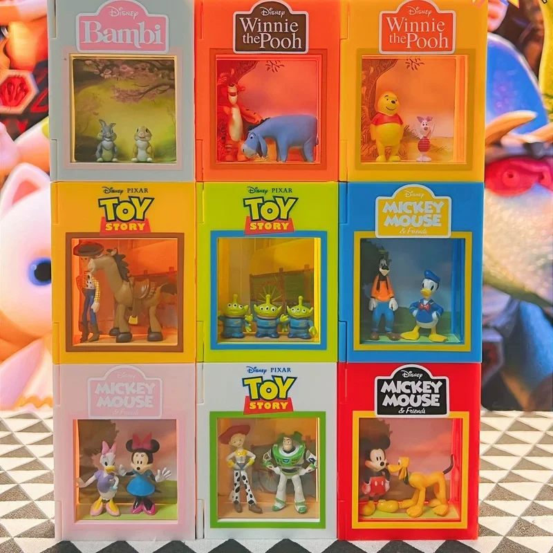 Original Disney Blind Box Key Chain Toy Story Mystery Box Mini Storybook Anime Lucky Bag Halloween Decoration Gift Toys