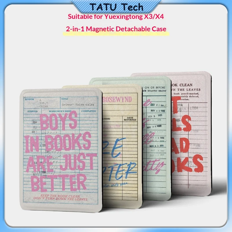Accessories For XTEINK X4X3 Magnetic Detachable Protective Case Library Style Full Wrap Transparent TPU Cover For E-Ink Reader
