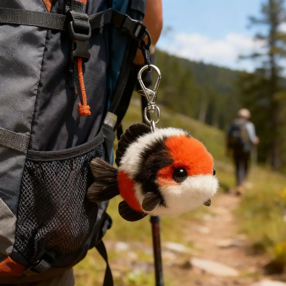 Fish Keychain Lucky Fish Plush Keychain Charm Cute Carp Keyring for Bookbag Purse Good Luck Gift for Bestie Friends Couples Cute