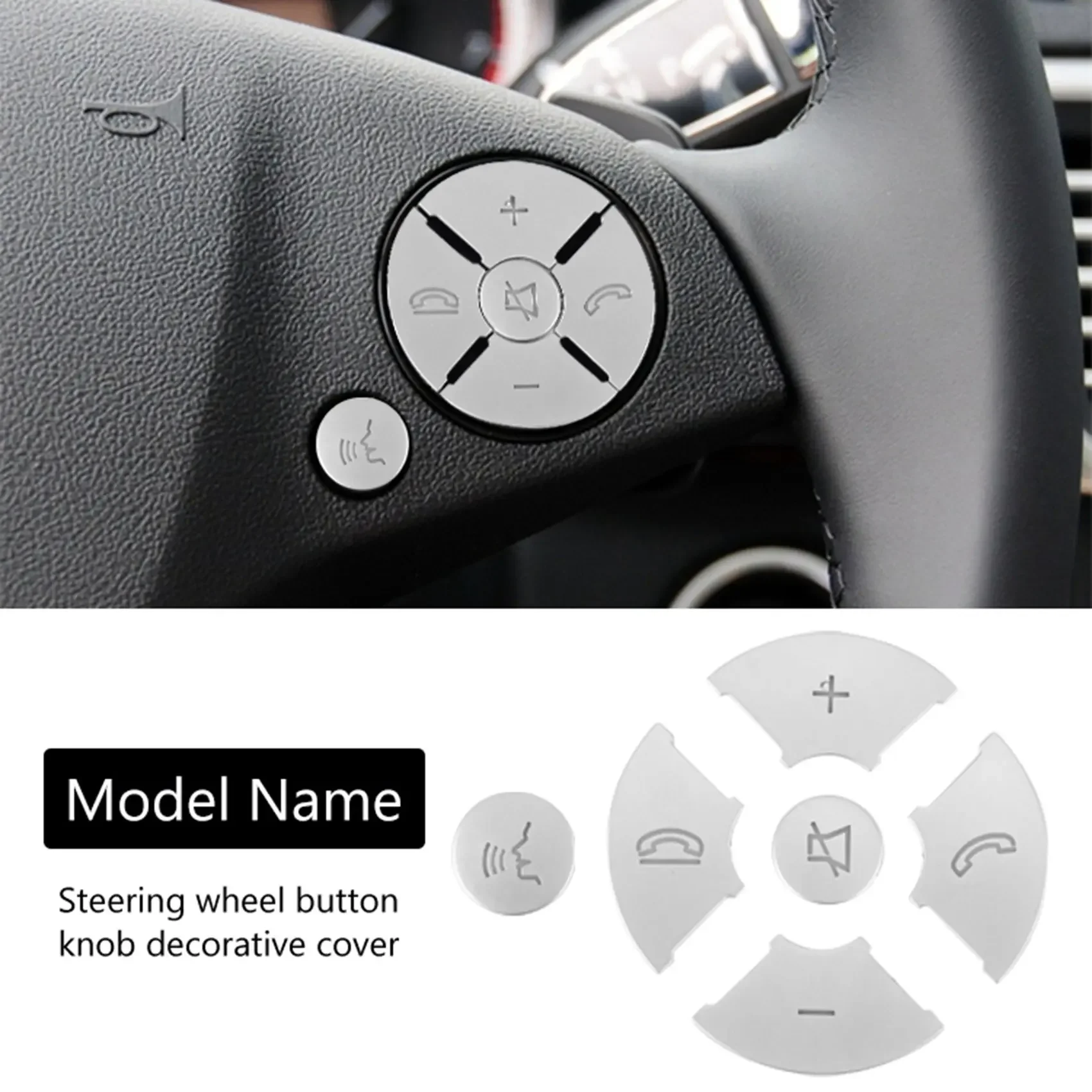 Car Interior Steering Wheel Button Switch Trim Cover Sticker for Mercedes Benz C E S Class W204 W212 W221 GLK X204 C200