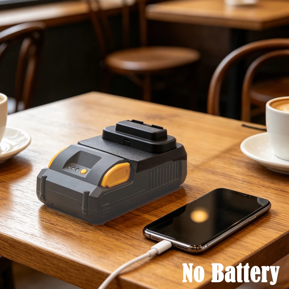 Power Bank For DEKO 20V Li-ion Battery W/USB Power Source Adapter Fast Charger for Mobile Phone Tablet(Not a battery charger)
