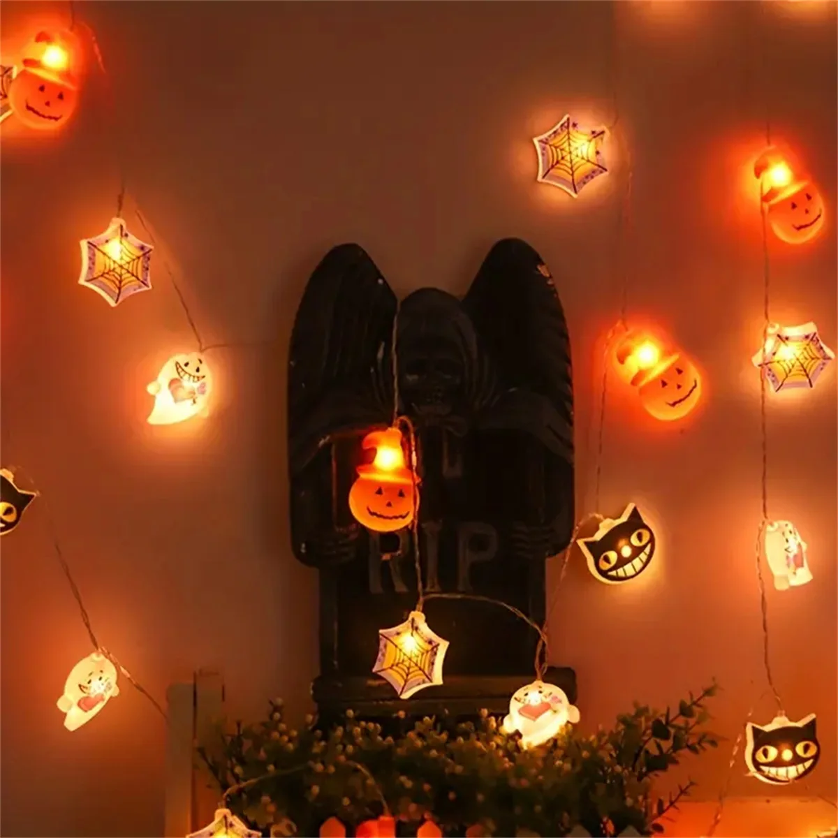 1.5M LED Pumpkin Light String Outdoor Holiday lampada decorativa LED Halloween String Light Garland Wedding Atmosphere Lights