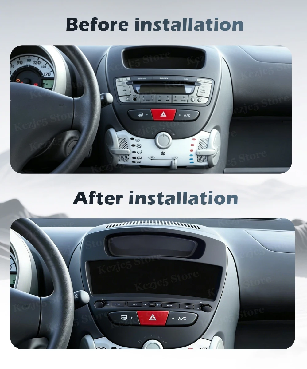 Car Multimedia Player For Peugeot 107 Toyota Aygo Citroen C1 2005 - 2014 Wireless CarPlay Video Android 16 WIFI GPS Navi DSP