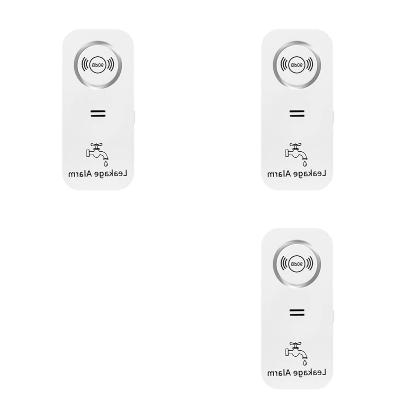 T21C 3X Water Sensor 90Db Alarm Water Leak Detector Alert Monitoring Of Leaks And Drip Alarm For Kitchen Bathroom Basemen