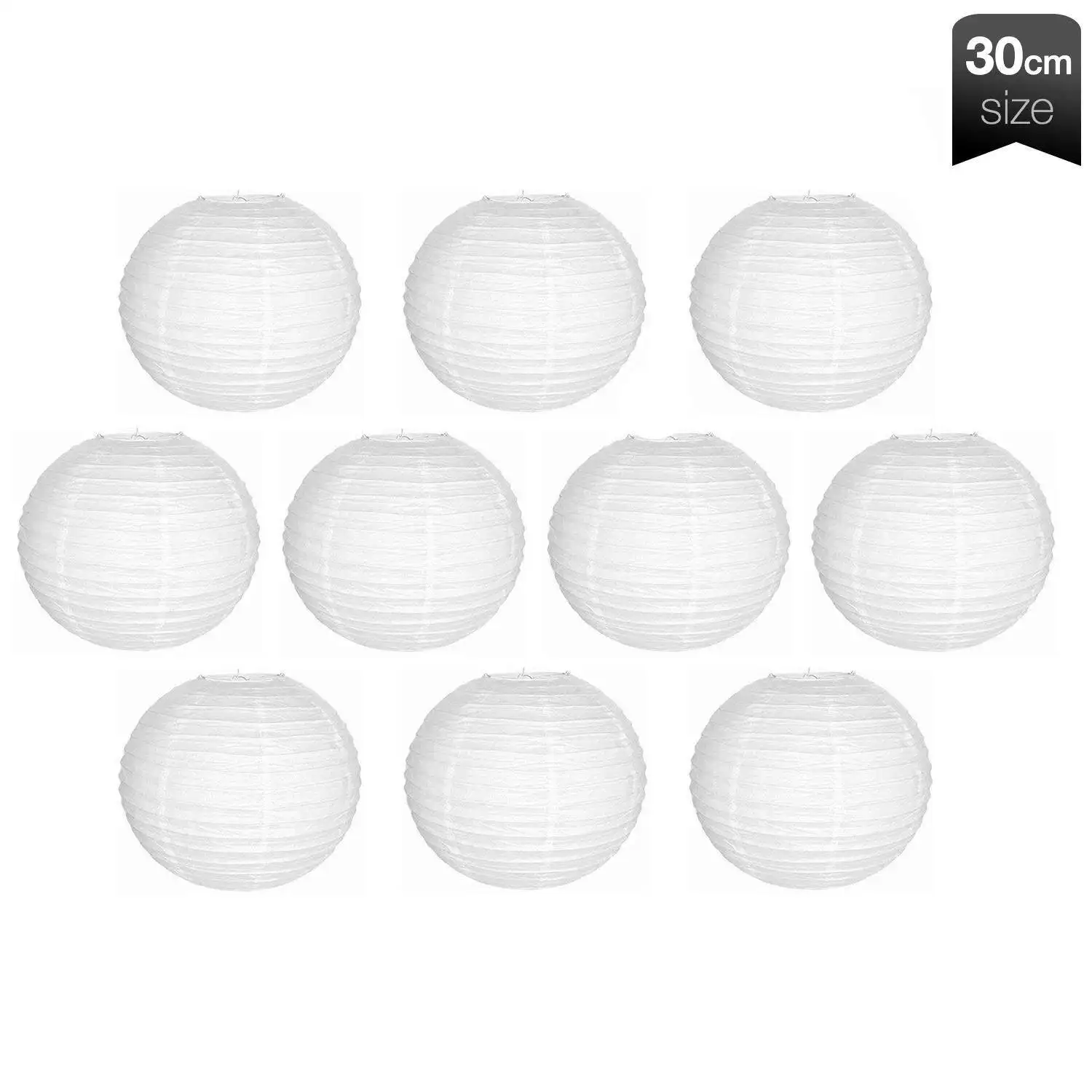 10 x White Paper Lanterns 12