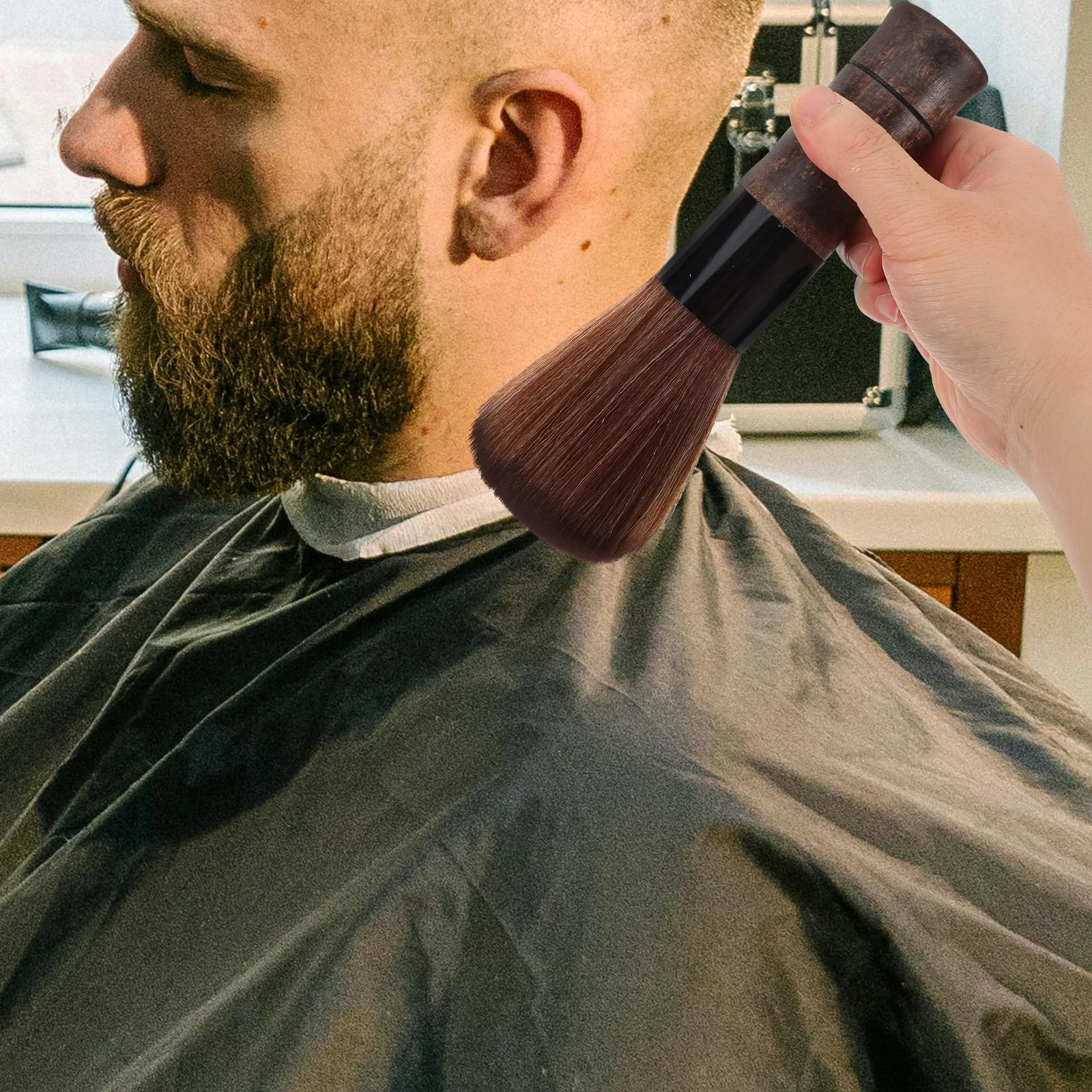 

Bristle Beard for Men Hair Cleaning Razor Wooden Grooming Portable Mustache Brush Soft Bristles Flyaway Hair Remover Beard