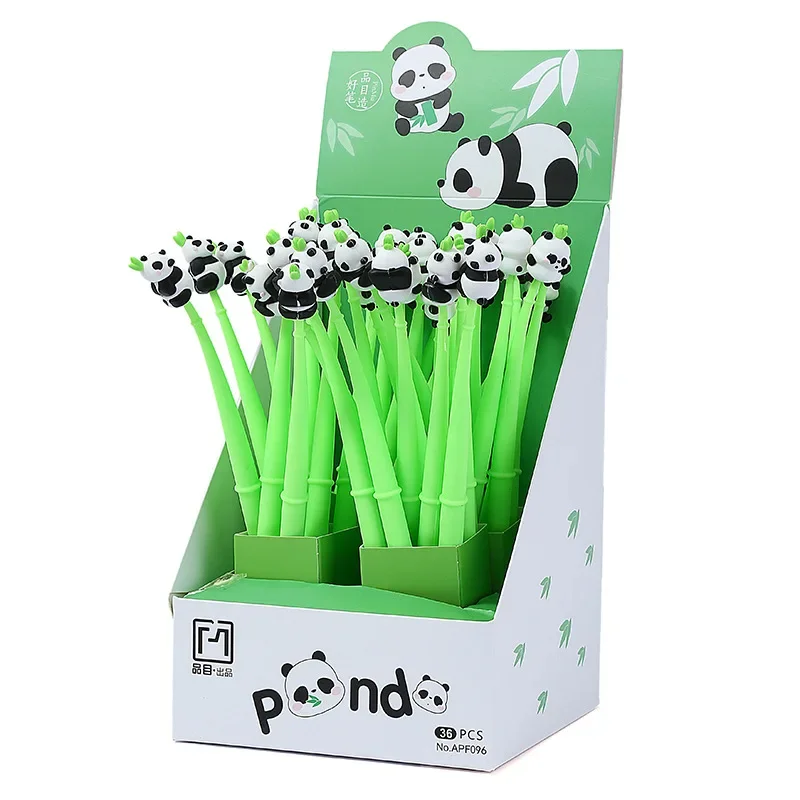 A 48PCS Cute Creative Cartoon Panda Neutral Pen Fountain Pen Bamboo Giant Panda Student Stationery Office Signature Pen Spot