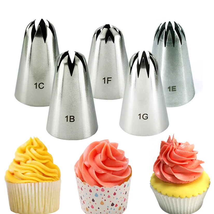 1G Larger Size Drop Flower Tips Decorating Nozzle Icing Tube Pastry Tips Fondant Cake Decorating Sugarcraft Tools Bakeware