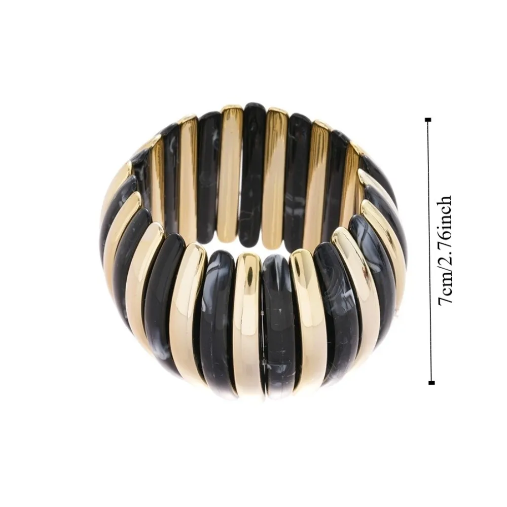 واسعة الاكريليك الإسورة البوهيمي مطاطا حبل حبة مبالغ فيها سوار أوروبا الأمريكية نمط الهيب هوب الرجعية اليد الدائري الديكور #5