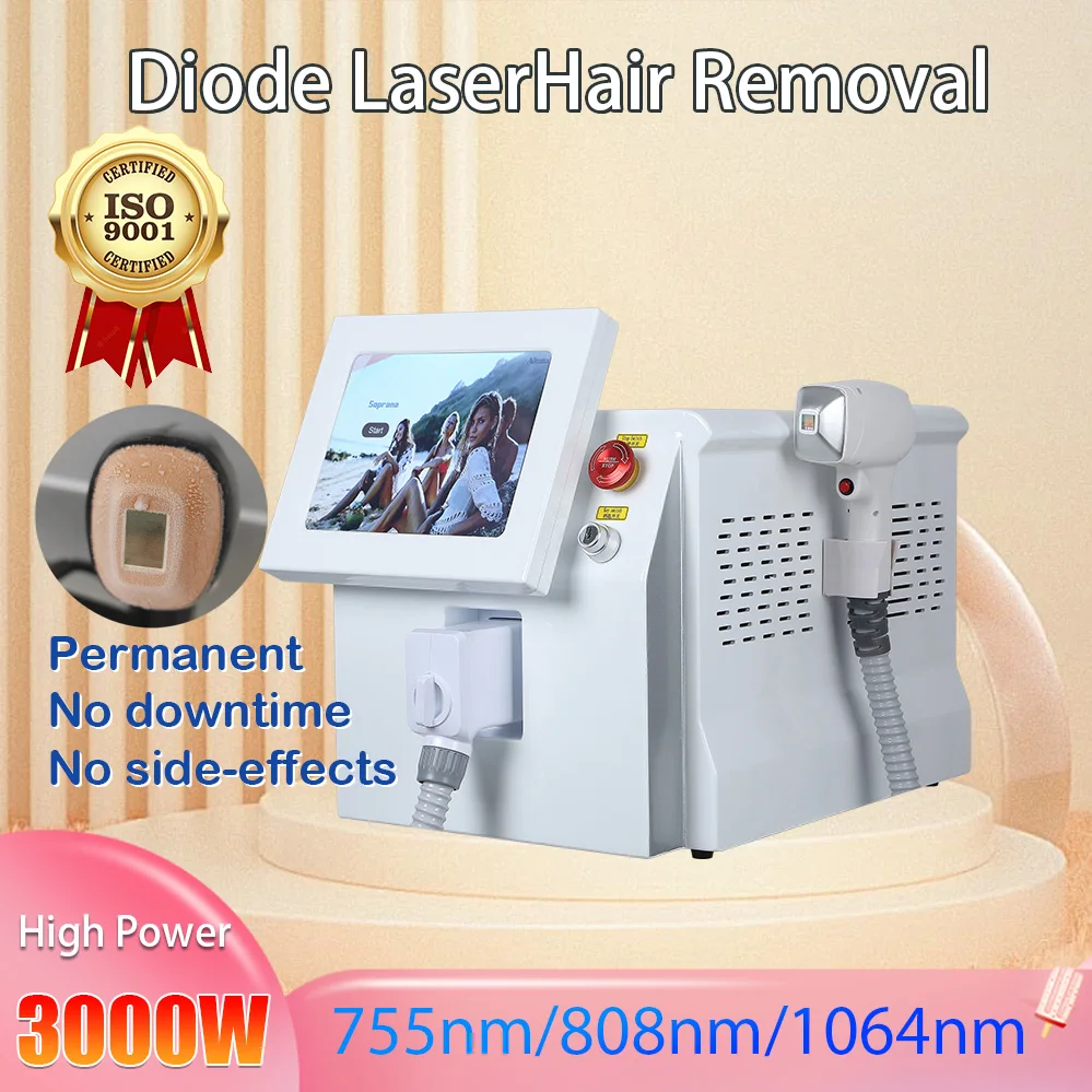 

Depiladora laser 3wavelengths Diode Laser Hair Removal Machine Safe And Painless Permanent Beauty Lovers Whole Body Hair Removal