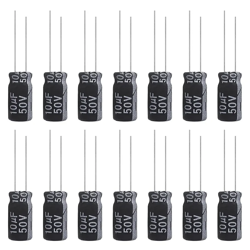

10uF 50V Elkos Capacitors 10μF 50V Aluminium Electrolytic Capacitor 5x11MM Electrolytic Capacitors 10uF MFD 105°C (Pack of 15)