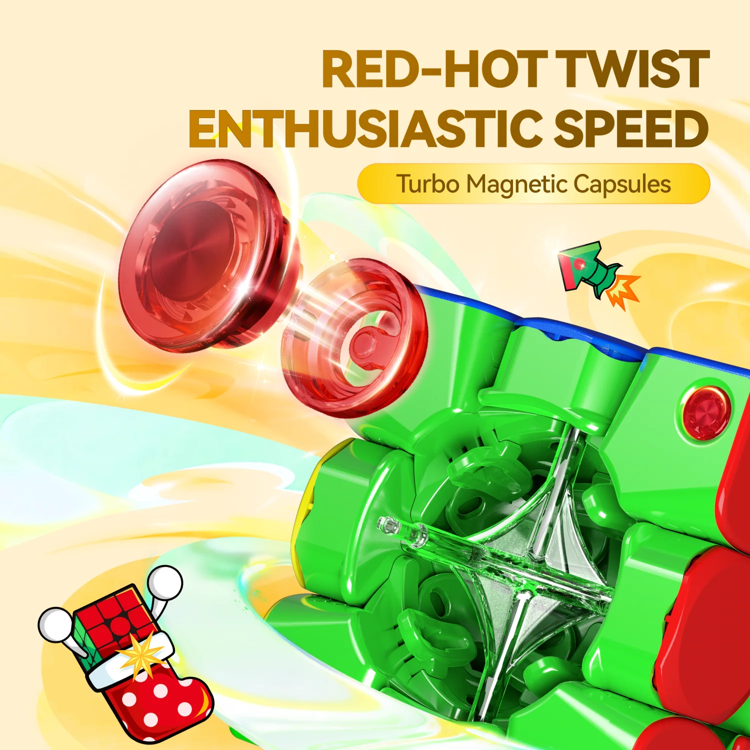 GAN356 Me Limited Christmas Edition 3x3 Magic Cube 2025 3x3 Cubo magnetico Regalo di Natale Puzzle Giocattoli